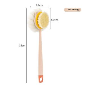 JIFANPAUL | Long Handle Soft Bristle Dual-Sided Bath Sponge Scrubber