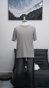 Áo phông nam nữ trơn Cotton SUN Màu Ghi Nhạt mẫu đơn giản trẻ trung Menswear Cổ Tròn