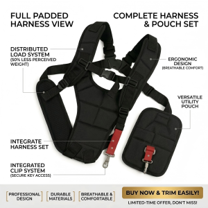 Double Shoulder Harness Strap Adjustable Trimmer Belt for Brush Cutter Lawn Mower Pruner Garden Support