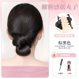 วิกผมแบบผูกหัวต่ำ คลิปผม ทรงผมหย่อนคล้อย สไตล์สุภาพบุรุษ วัสดุขนสัตว์เทียม ชุดเสริมผม ที่คาดผมสำหรับทุกฤดูกาล