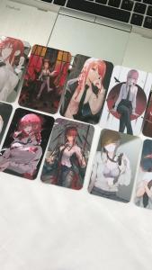 Card bo góc MAKIMA Chainsaw man set 10 tấm thợ săn quỷ quỷ chi phối ngầu lòi cán bóng siêu mịn ép nhựa siêu cứng