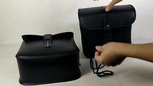 2PCS Universal Motorcycle Saddle Bag Waterproof PU Leather Side Storage Bag Motor Riding Travel Tank Bag