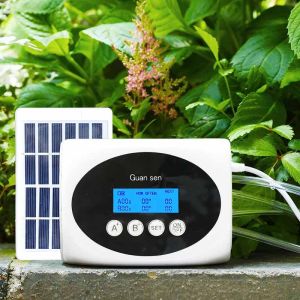 Double Pump Intelligent Drip Irrigation System Water Pump Timer Garden Solar Energy Potted Plant Automatic Watering Device