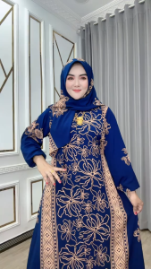 Baju Wanita Storjoan Rinega Free Hijab – Gamis Busui Rayon Twill Resleting Depan Mayung
