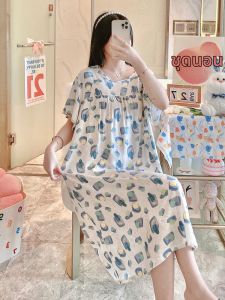 KASIHAN | Womens Summer Thin Cotton-like Nightgown Large Size