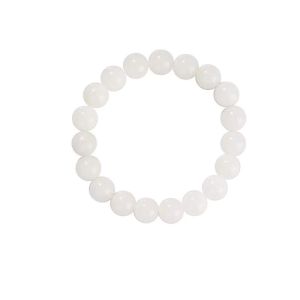 Natural White Jade Buddha Beads round Bracelet Single Circle Hand Chain Playable Jewelry for Men And Women Ethnic Style