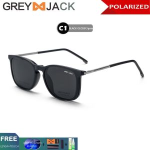 Grey Jack Kacamata Clip On Polarized Anti UV 2in1 TR90 Style Oval Kekinian Bisa Minus Fashion Pria dan Wanita 6077