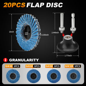 SI FANG | 20/40pcs 2Inch Sanding Disc Quick Change Flap Discs 40/60/80/120 Grit Sanding Pad With Pad Holder Conditioning Disc For Grinding