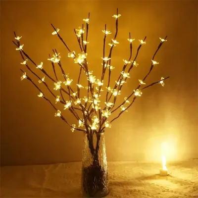 1pc 20 LED Cherry Blossom Tree Landscape Lights Wedding Birthday Valentines Day Holiday Party Indoor Outdoor Warm White