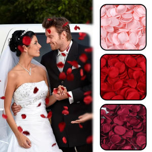 กลีบกุหลาบทำมือทำจากผ้าซาตินผ้าไหม100ชิ้น/ถุงดอกไม้ประดิษฐ์อุปกรณ์สำหรับงานแต่งงานของตกแต่งงานเลี้ยงวันเกิดวาเลนไทน์