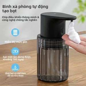 Máy Phân Phối Xà Phòng Tạo Bọt Tự Động Không Chạm Có Thể Sạc Lại Nước Rửa Tay Có Thể Điều Chỉnh 3 Cấp Độ Cho Nhà Bếp Và Phòng Tắm