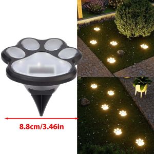1/5Pcs LED Dog Paw Print Solar Light Outdoor LED Solar Waterproof Puppy Cat Paw Print Light Path Lawn Lamp for Home Garden Decor