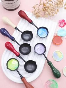 1PC Không Dính Sáp Niêm Phong Thìa Kim Loại Làm Tan Chảy Thìa Cho Sáp Niêm Phong Có Thể Tái Sử Dụng Gói Quà Phong Bì Lời Mời Trang Trí