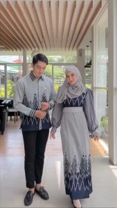 ZUDEVA - Set Couple Etnik Tenun Baju Batik Sarimbit Kondangan Seragam Lebaran Keluarga TUNANGAN Pasangan DRESS SET KEMEJA