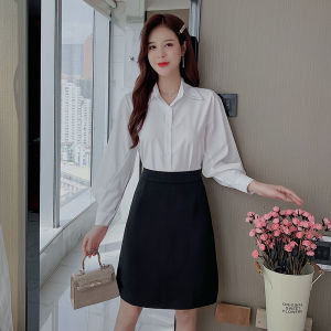 High Waist A-Line Mini Skirt Business Casual Black Versatile Womens Suit Style Mid-Length Office Skirt for Autumn Winter