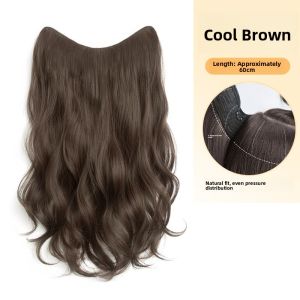 MONLEYTA | Long Curl Wig Womens Fake Hair Extensions Natural Looking Big Wave Wig Realistic Hair Transplant Pieces Invisible Volume Increase