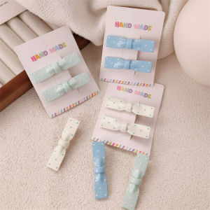 Blue Polka Dot Butterfly Knot Hair Clip Duckbill Clip Unique Design Sensation Beach Side Clip Girl Heart Versatile Hair Card Hair Accessory