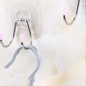 ตะขอแขวนผนัง ตะขอแขวนติดผนัง ที่แขวนของอเนกประสงค์ แผ่นกาวสองหน้า กาวสองหน้าแบบใส ติดทน