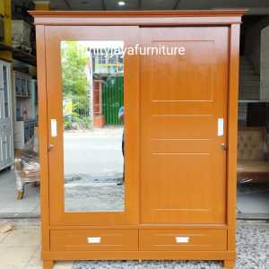 Lemari Pakaian 2 Pintu Jumbo Semi Klasik/trinityjayafurniture