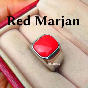 Cincin Batu Red Marjan Elegan Kantoran