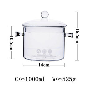 Transparent Glass Stove Top Soup Pot Direct Burner Home Use Steamer Pot Soup Pot Slow Cooker Milk Heating Water Bath Steaming
