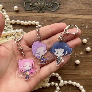 3pcs K Pop Demon Hunters Anime Acrylic Keychains Cartoon Car Keyring Backpack Pendant Purse Accessories Birthday Gift Ideas