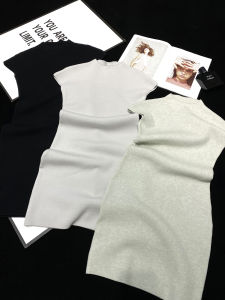 Elastic Knitted Short Dress Womens Slim Fit Half Sleeve Tight Bodycon Skirt Pure Color Commute Style Medium Length