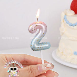 Pet Dog Cat Birthday Cake Decorations Dreamy Gradient Starry Sky Number Candles Cotton Wicks Festive Celebration Supplies
