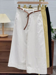 Quần Ống Rộng Cạp Cao Dáng Chữ a Dáng Rộng Thoải Mái Cho Nữ Mùa Thu 2025 Quần Dài Thường Ngày Màu Trơn Quần Dài