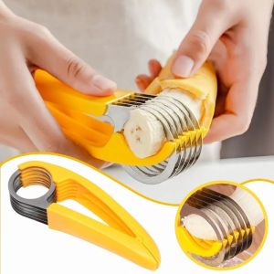 Kitchen Accessories Banana Slicer Fruit Vegetable Sausage Slicer Stainless Steel Banana Cutter Salad Sundaes Tools Cooking Gadget