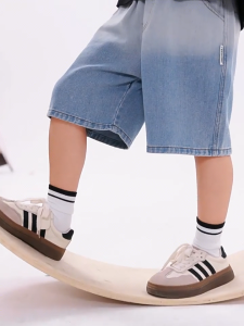 กางเกงยีนส์ขาสั้นเด็กชาย ผ้าเกรดดี ยืดหยุ่น มีเอวยางยืด สวมใส่สบาย ไซส์ 130-160 cm