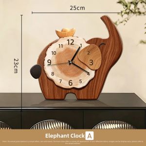 YUANLAISHIWOJIA | Retro Style Elephant Design Creative Quiet Desk Clock