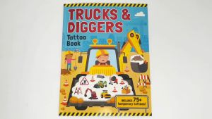 Trucks & Diggers Tattoo Colouring Book To Color With 75+ Temporary Tattoos For Kids