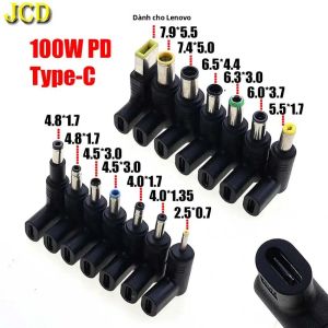 Bộ Chuyển Đổi Nguồn Nam 100W PD Type-C Sang DC Cho Máy Tính Xách Tay - Bộ Chuyển Đổi USB C Sạc Nhanh Tương Thích Với Asus Lenovo HP Dell Acer Samsung