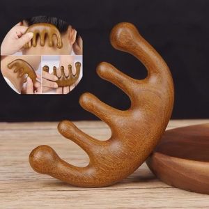 sisir pijat kepala bahan kayu cendana/terapi pijat kepala alat pijat/ rileksasi kesehatan olahraga