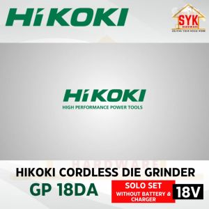 SYK HIKOKI GP18DA 18V 50mm SOLO Cordless Die Grinder Lithium Grinding Machine Mesin Gerinda Menggunakan Bateri