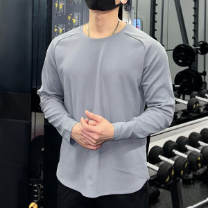 Mens Long Sleeve T-Shirt Basketball Fitness Running Loose Quick Dry Yoga Hoodie White American Training Wear Sportswear