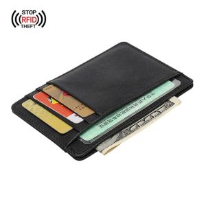 RFID Blocking Sim Credit Card Holder Men Drivers license Slot Male Small Wallet Pocket Money Bag Mini Purse For Women