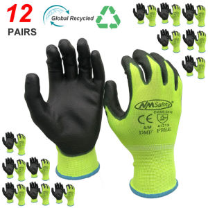 NMSafety Mechanic Work Glove With PU Rubber Palm CoatedGeneral Purpose Gloves12 Pairs EN388 4131X