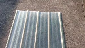 แผ่นหลังคา แผ่นหลังคาใสๆ โปร่งแสง กระเบื้องหลังคา แผ่นใส ลอนคู่ ความยาว 1.2m