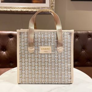 Linen Woolen Plaid Handbag Mommy Bag Portable Fashion Japanese Style Four Squares Outdoor Commuting Handheld Bag
