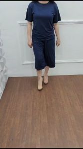 Satu Set Pakaian Wanita Import Kekinian Korean Style Atasan Lengan Pendek & Celana Tanggung