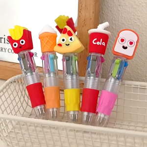 Multi-Color Ballpoint Pen | 3D Cute Silicone Retractable Ball Pen for School & Office | Goodie Bag Gift | Writing