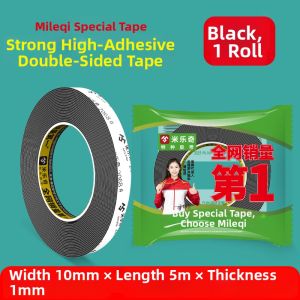 Strong High Adhesive Double Sided Tape Black Heat Resistant Waterproof No Marks