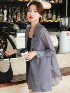 Womens Summer New Style Blazer Set Shorts Loose Fit Sun Protection Casual High End Professional Two-Piece Polyester Suit
