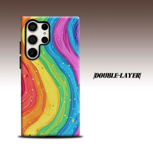 Rainbow Liquid Star Stream For Samsung Galaxy S26 S25 S24 A56 A36 Dual Layer Luxury Fashion Full Lens Protective Case