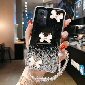 Oppo A96 Phone Case Female Style Ultra Fairy Tale Butterfly Anti-fall Soft Shell Transparent Creative Luxury Fashion Korean Style