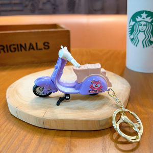 Cartoon Motorcycle Figurine Realistic Car Keychain Cute Toy Pendant Creative Desktop Decoration Gift Keychain Accessory