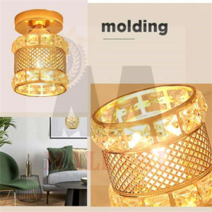 B1T1 Crystal Gold Chandelier Ceiling Lamp Chandellier Ceiling Lights for Aisle Golden Crystal Modern Nordic Design Warm Atmosphere Lighting Balcony Light for Luxurious Living Room Cloakroom Home Decorative Lighting