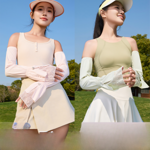 miiow | Cat Person Ice Silk Sun Protection Sleeve Covers Summer New Outdoor Fashion Lace Sunscreen Ice Sleeve Womens Over袖